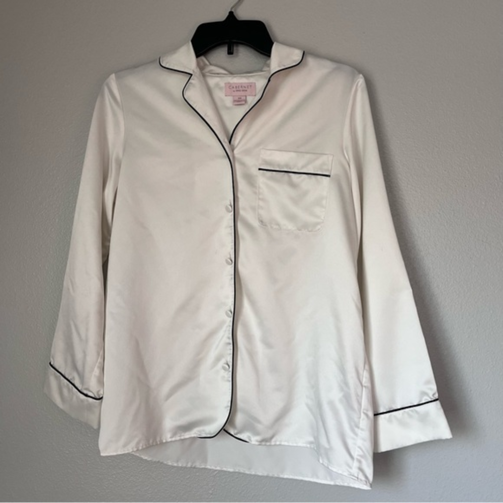 Cabernet‎ by Sleep Sense Women's Cream Pajama Long Sleeve Top Size XS